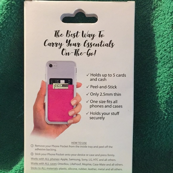 Phone Pocket NWT holds up to 5 cards and cash. - Picture 2 of 2